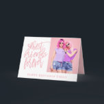 Beste vrienden voor altijd Foto Roze gelukkige ver Kaart<br><div class="desc">Beste vrienden voor altijd Foto Roze gelukkige verjaardag Speciaal voor je bestie op haar verjaardag. Voeg eenvoudig uw eigen favoriete foto van u beiden toe en personaliseer uw begroeting aan de onderkant en aan de binnenkant.</div>