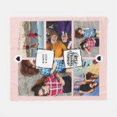 Beste vrienden voor altijd fotocollage blush roze fleece deken (Voorkant (Horizontaal))