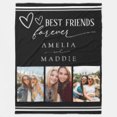 Beste vrienden voor altijd fotocollage zwart fleece deken (Voorkant)