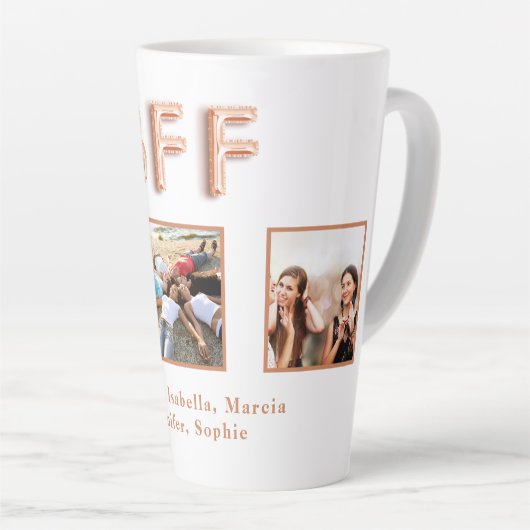 Beste vrienden voor altijd foto's roos goud latte mok (Rechterhoek)