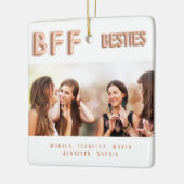 Beste vrienden voor altijd foto's roos goudbessen  keramisch ornament (Links)