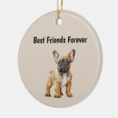 Beste vrienden voor altijd Frenchie Dog Keramisch Ornament (Links)