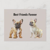 Beste vrienden voor altijd Frenchie Dogs Briefkaart (Voorkant)