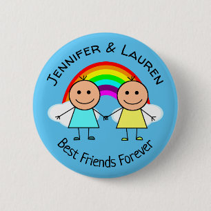 Beste Vrienden Voor Altijd Gepersonaliseerd Ronde Button 5,7 Cm