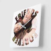 Beste vrienden voor altijd gepersonaliseerde foto vierkante klok (Hoek)