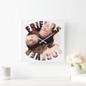 Beste vrienden voor altijd gepersonaliseerde foto vierkante klok (Huis)