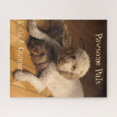 Beste vrienden voor altijd: het duo Goldendoodle Legpuzzel (Horizontaal)