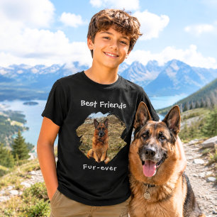 Beste vrienden voor altijd Hond Foto Zwarte Jongen T-shirt