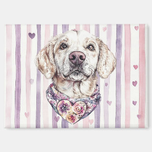 Beste Vrienden Voor Altijd Hond Roze Paarse Harten Magneet