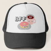 Beste vrienden voor altijd Kawaii Coffee and Donut Trucker Pet (Voorkant)