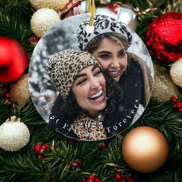 Beste vrienden voor altijd kerst foto jaar keramisch ornament
