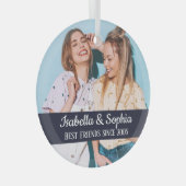 Beste vrienden voor altijd moderne BFF foto trendy Glas Ornament (Voorkant Rechts)
