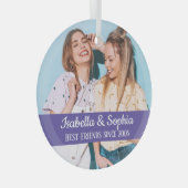 Beste vrienden voor altijd moderne BFF foto trendy Glas Ornament (Voorkant Rechts)