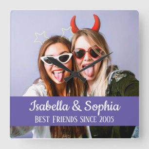 Beste vrienden voor altijd moderne BFF foto Vierkante Klok