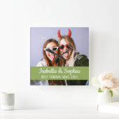 Beste vrienden voor altijd moderne BFF foto Vierkante Klok (Huis)