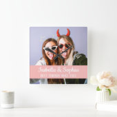 Beste vrienden voor altijd moderne BFF foto Vierkante Klok (Huis)