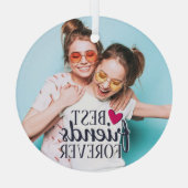 Beste vrienden voor altijd moderne BFF-fototrendy Glas Ornament (Achterkant)