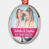 Beste vrienden voor altijd moderne BFF-fototrendy Metalen Ornament (Links)