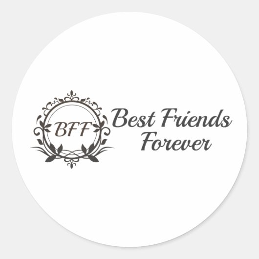 Beste vrienden voor altijd ronde sticker (Voorkant)