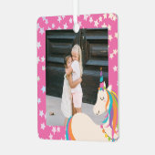 Beste vrienden voor altijd roze magische eenhoorn metalen ornament (Voorkant links)