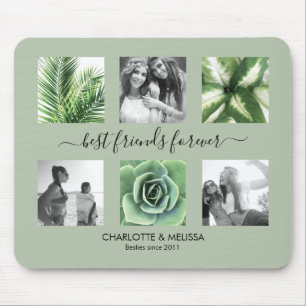Beste vrienden voor altijd salie groen 6 foto coll muismat