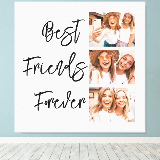Beste vrienden voor altijd Vriendschap Gift Fotoco Canvas Afdruk (Insitu (Houten vloer))