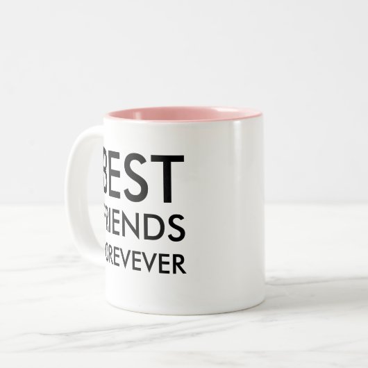 Beste vrienden voor altijd | vriendschapscadeau tweekleurige koffiemok (Voorkant links)