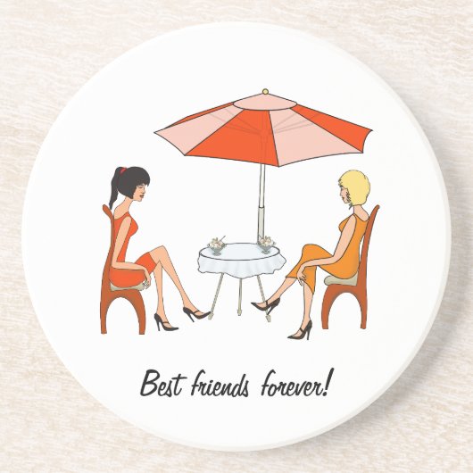 Beste vrienden voor altijd Water Bottle Zandsteen Onderzetter (Voorkant)