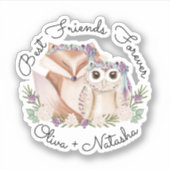 Beste vrienden voor altijd Waterverf Woodland Fox  Sticker (Voorkant)