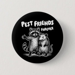 Beste vrienden voor altijd White Print Ronde Button 5,7 Cm