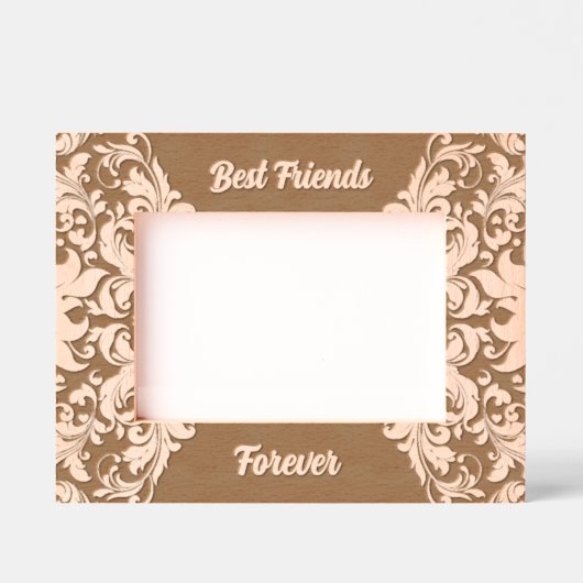 Beste vrienden voor altijd witte bloemen werveling gegraveerde lijstjes (Voorkant)