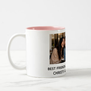 BESTE VRIENDEN VOOR ALTJD aangepaste foto & namen Tweekleurige Koffiemok