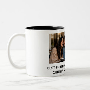 BESTE VRIENDEN VOOR ALTJD aangepaste foto & namen Tweekleurige Koffiemok