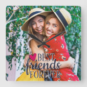 Beste vrienden voor eeuwig moderne BFF foto Vierkante Klok (Voorkant)