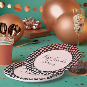 Beste vrienden voor eeuwig roze hart papieren bordje