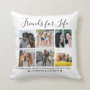 Beste vrienden voor het leven 6 Photo Quote Script Kussen