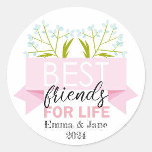 Beste Vrienden voor het Leven Gelukkige Vriendscha Ronde Sticker