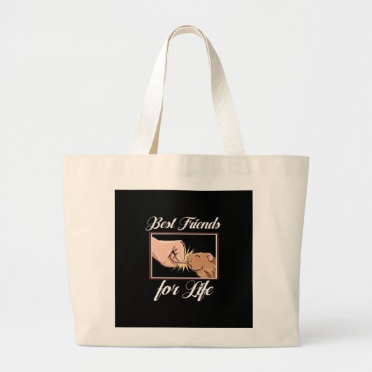 beste vrienden voor het leven in Guinee | Kute Pet Grote Tote Bag (Voorkant)