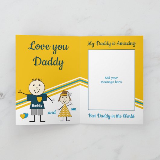 Beste Vrienden voor het Leven Papa en mij geel bla Kaart (Binnen)