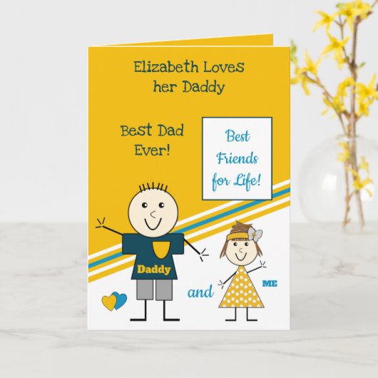 Beste Vrienden voor het Leven Papa en mij geel bla Kaart (Gele Bloem)