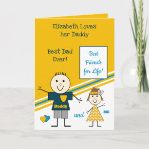Beste Vrienden voor het Leven Papa en mij geel bla Kaart