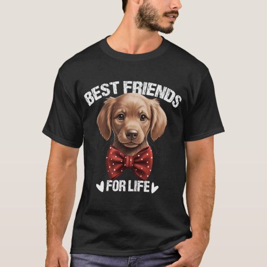 Beste vrienden voor het leven Schattigee puppy T-shirt (Voorkant)