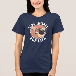 Beste vrienden voor het leven T-shirt   Mens & Pug