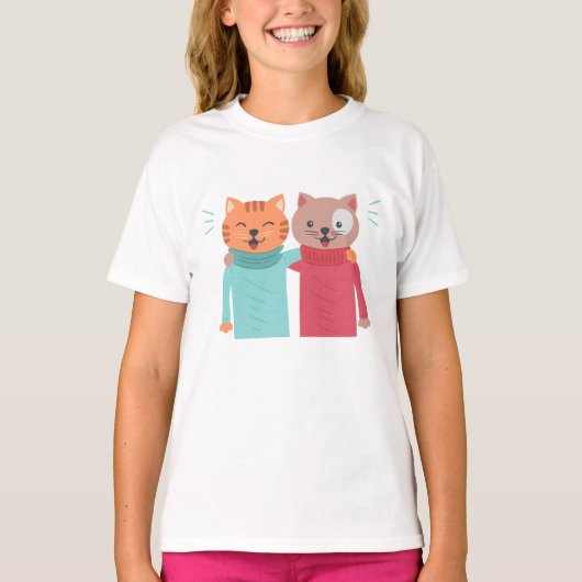 Beste vrienden voor katten t-shirt (Voorkant)