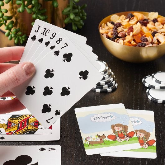 Beste vrienden voor meisjes en honden pokerkaarten
