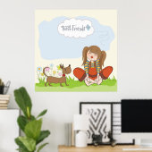 Beste vrienden voor meisjes en honden poster (Thuiskantoor)