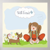 Beste vrienden voor meisjes en honden poster (Voorkant)