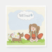 Beste vrienden voor meisjes en honden servet (Voorkant)