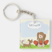 Beste vrienden voor meisjes en honden sleutelhanger (Voorkant)