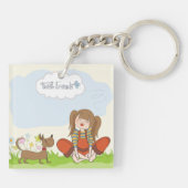 Beste vrienden voor meisjes en honden sleutelhanger (Achterkant)